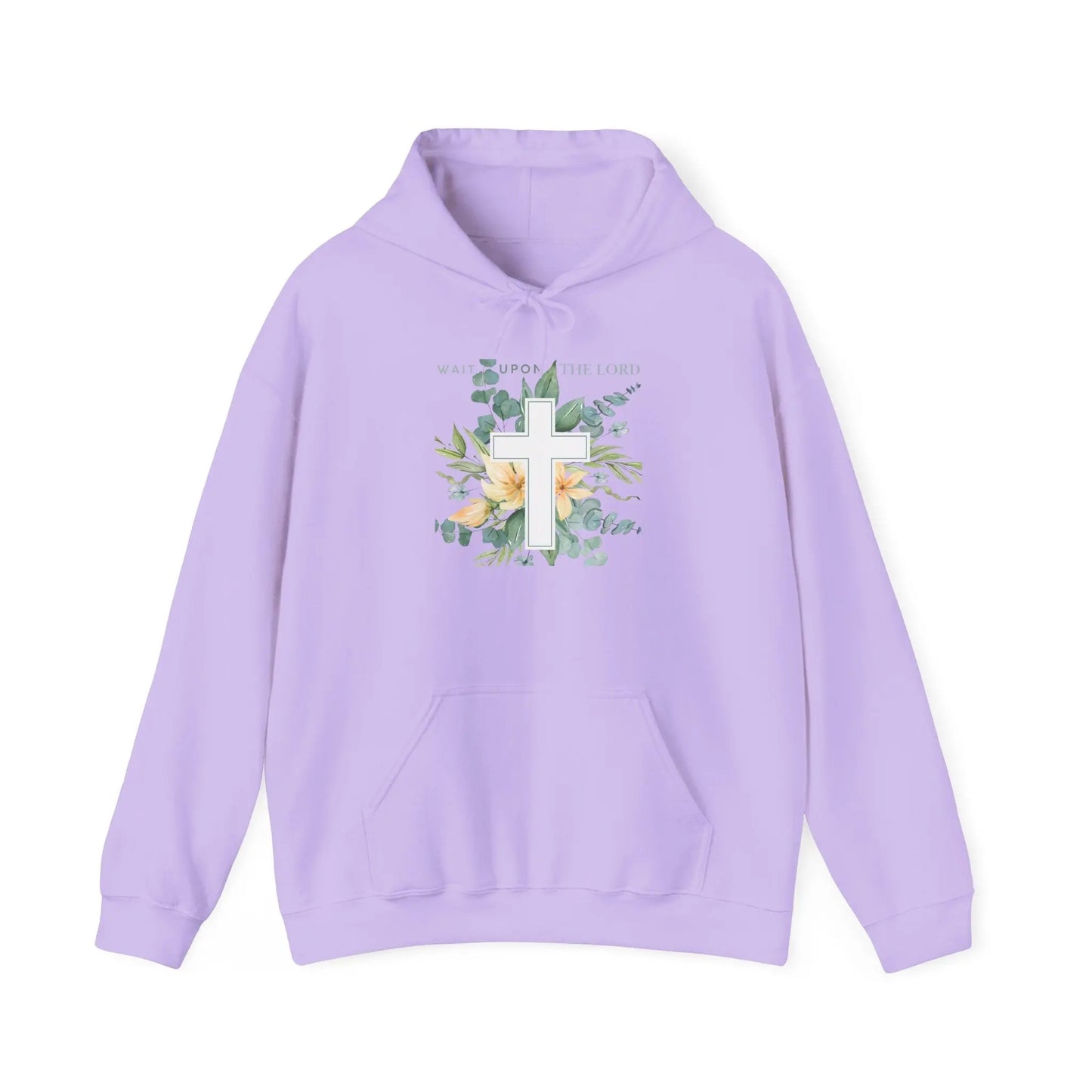 Believer Apparel, Wait Upon The Lord, Floral Cross Hoodie, Believer Sweatshirt, Gender Neutral Hoodie Product vendor