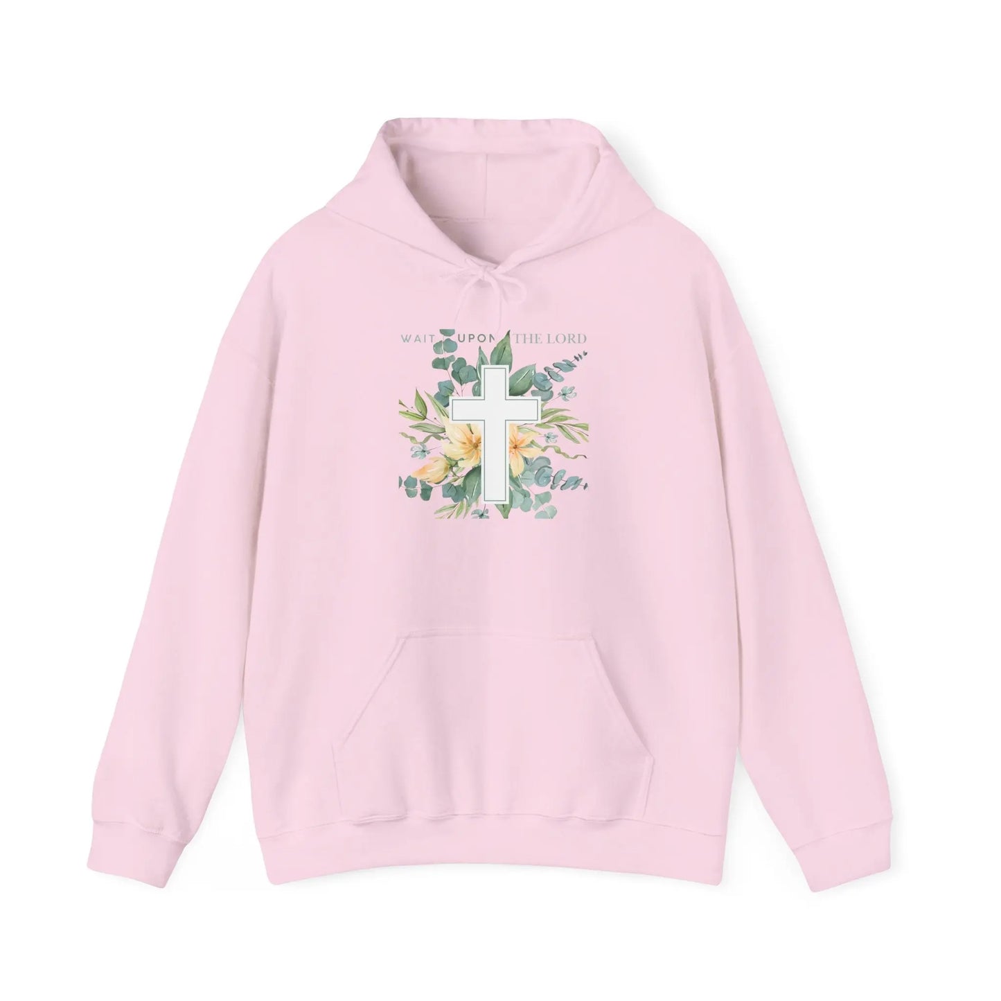 Believer Apparel, Wait Upon The Lord, Floral Cross Hoodie, Believer Sweatshirt, Gender Neutral Hoodie Product vendor