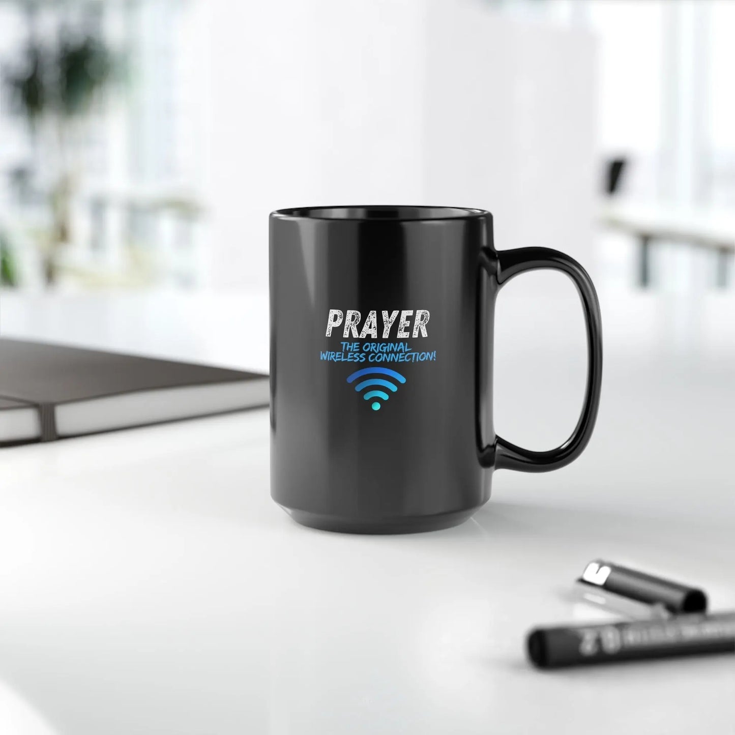 Prayer The Original Wireless Connection Black Mug Product vendor