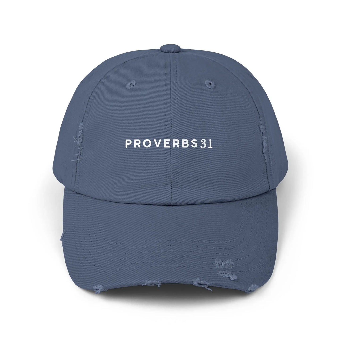 Proverbs 31 Distressed Unisex Cap, Trendy Baseball Hat for Women, Inspirational Gift, Casual Wear, Everyday Accessory Product vendor