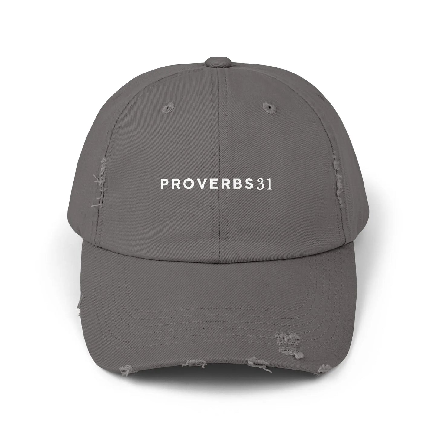 Proverbs 31 Distressed Unisex Cap, Trendy Baseball Hat for Women, Inspirational Gift, Casual Wear, Everyday Accessory Product vendor
