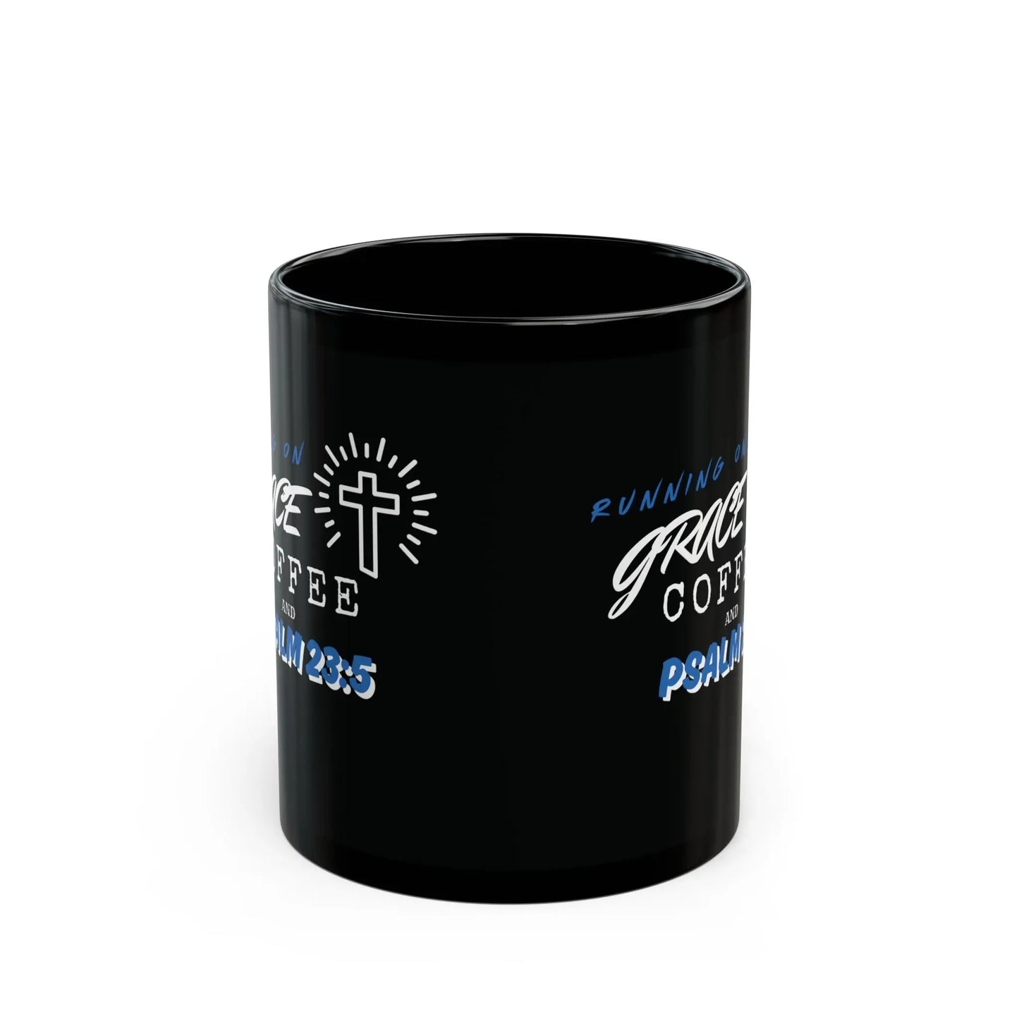 Running on Coffee, Grace and Psalm 23:5 Coffee Mug Product vendor