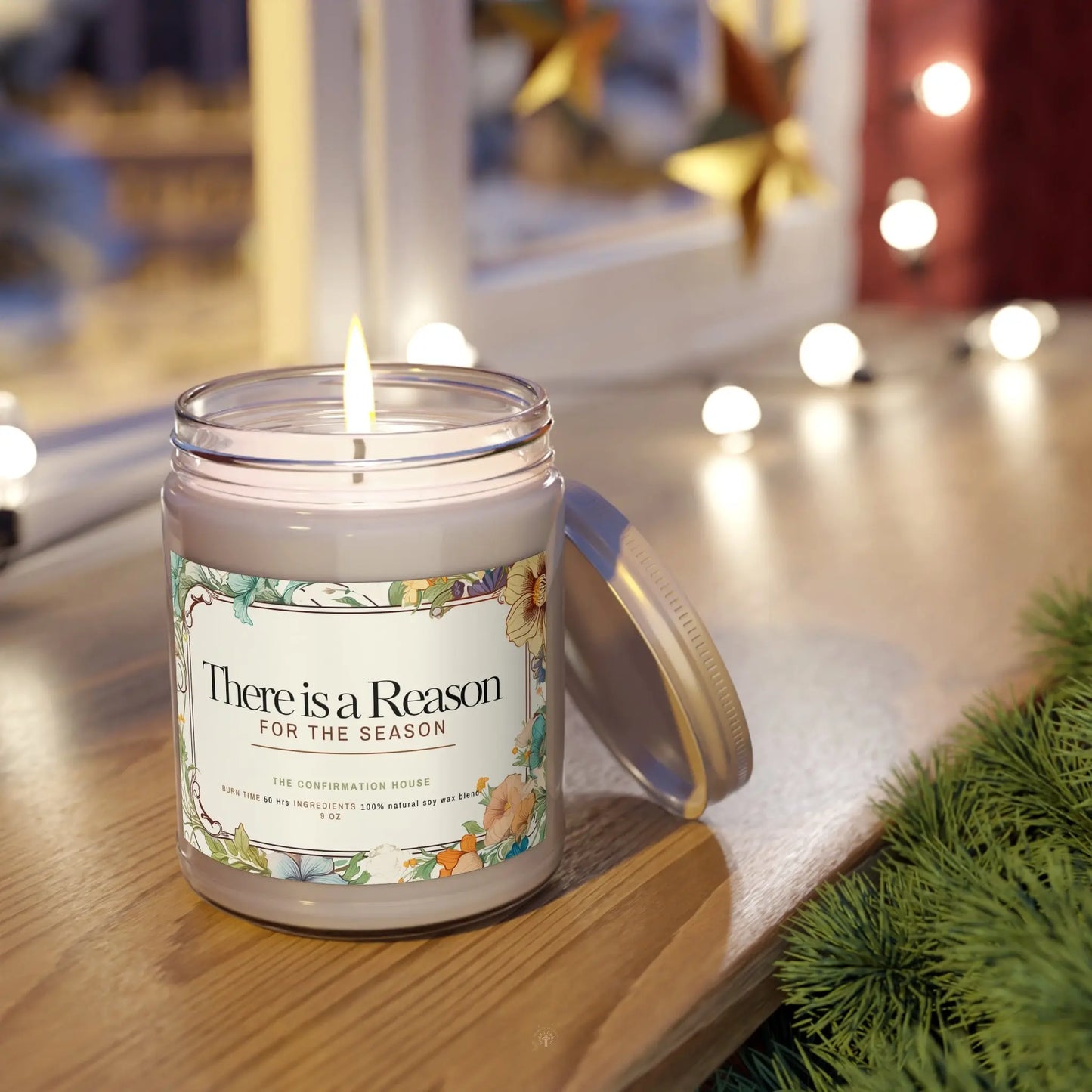 There Is a Reason Soy Candle — 9oz Scented Jar (Floral Label)