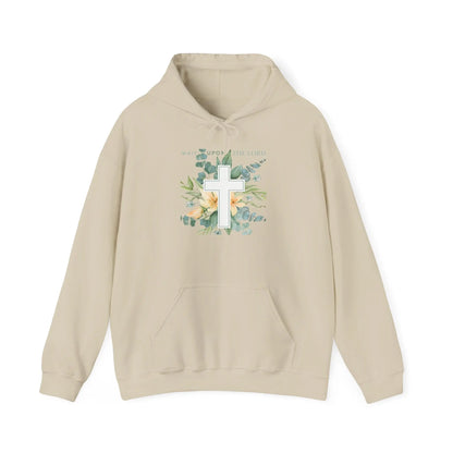 Believer Apparel, Wait Upon The Lord, Floral Cross Hoodie, Believer Sweatshirt, Gender Neutral Hoodie Product vendor