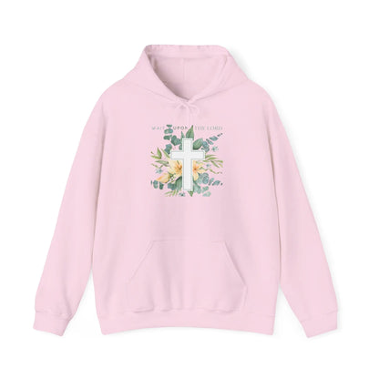 Believer Apparel, Wait Upon The Lord, Floral Cross Hoodie, Believer Sweatshirt, Gender Neutral Hoodie Product vendor