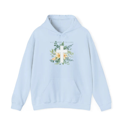 Believer Apparel, Wait Upon The Lord, Floral Cross Hoodie, Believer Sweatshirt, Gender Neutral Hoodie Product vendor