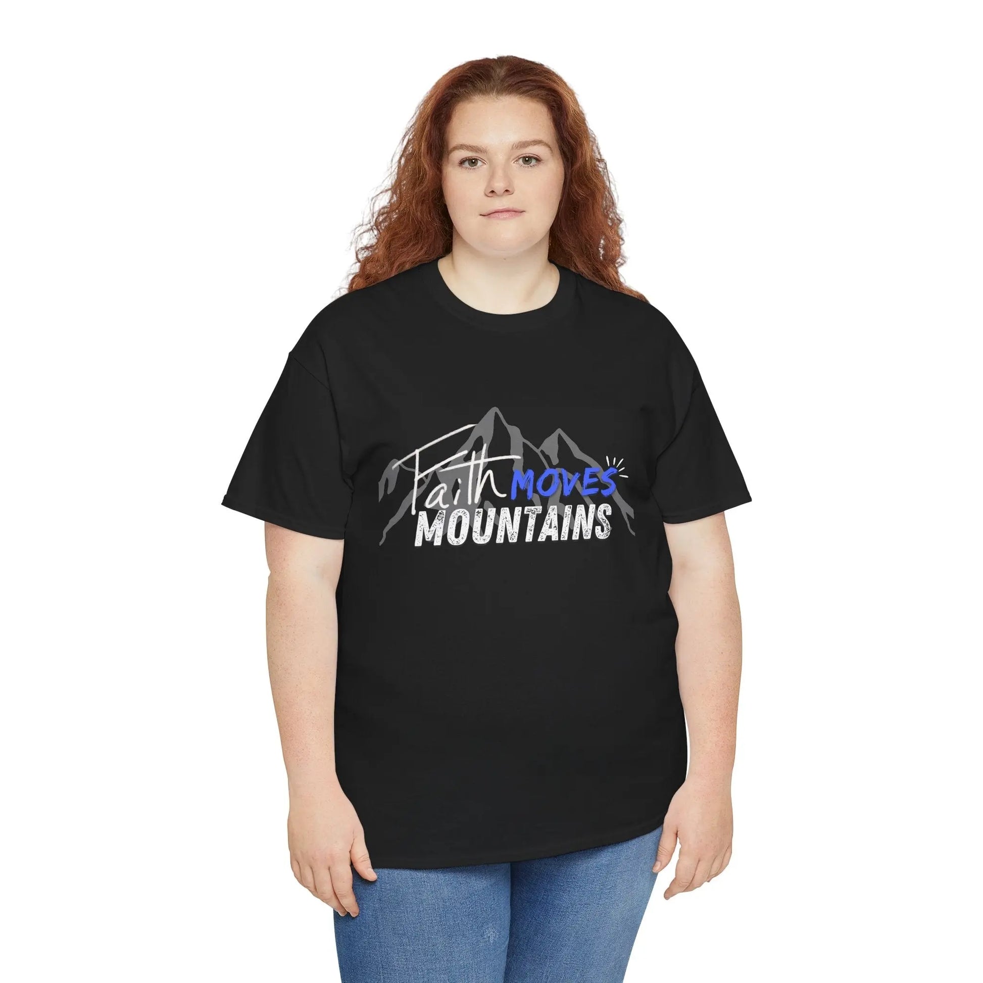 Faith moves mountains, Gender Neutral, Heavy Cotton Tee, Believer Gift Product vendor