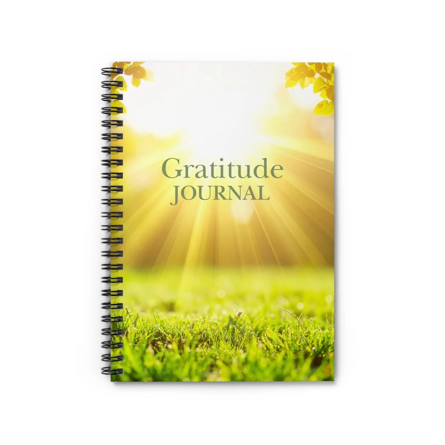Gratitude Journal Spiral Notebook — Lined Daily Gratitude Notebook with Sunshine Nature Cover