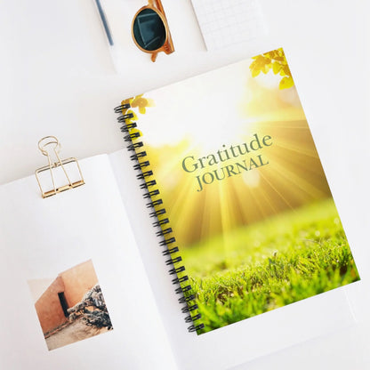 Gratitude Journal Spiral Notebook — Lined Daily Gratitude Notebook with Sunshine Nature Cover