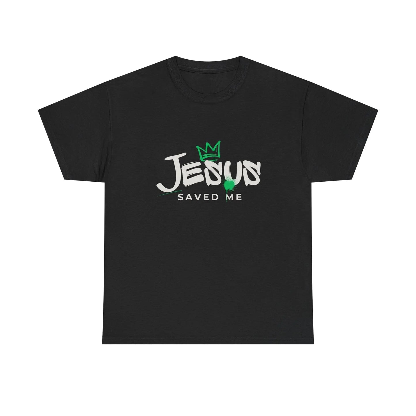 Jesus Saved Me, Christian T-Shirt — Tee with Crown & Heart Graphic Product vendor