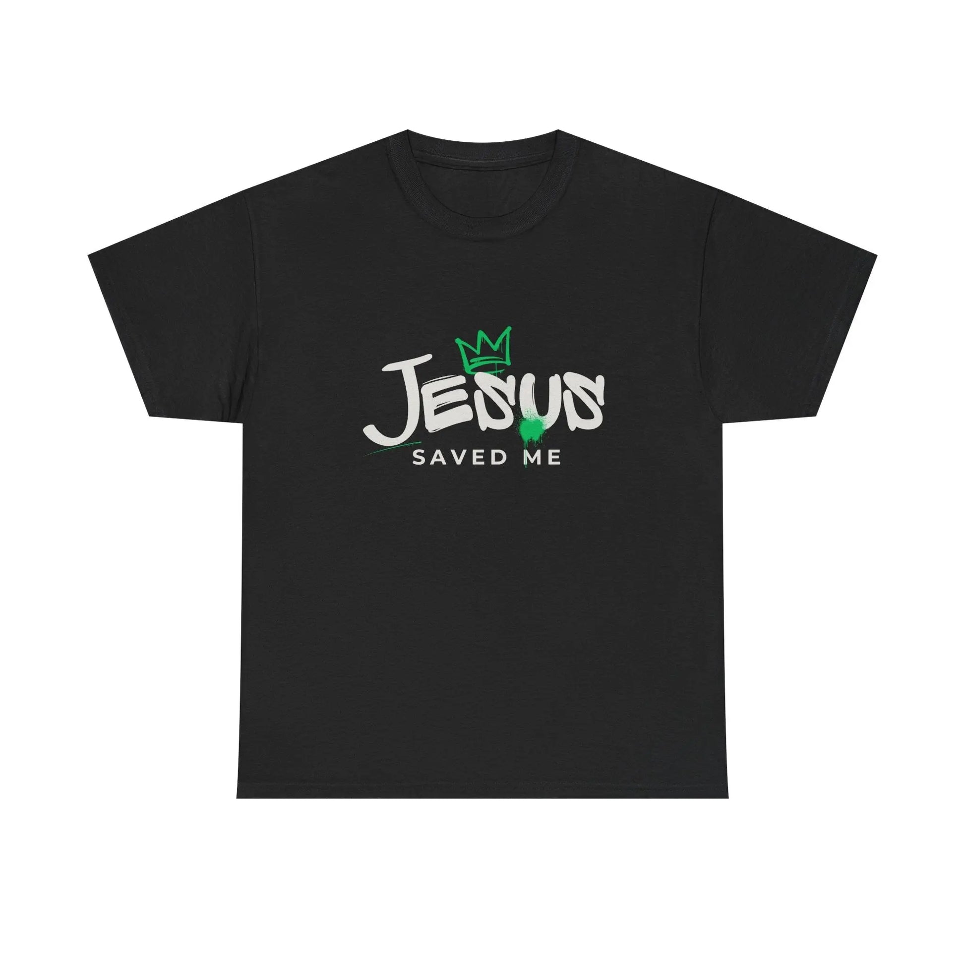 Jesus Saved Me, Christian T-Shirt — Tee with Crown & Heart Graphic Product vendor