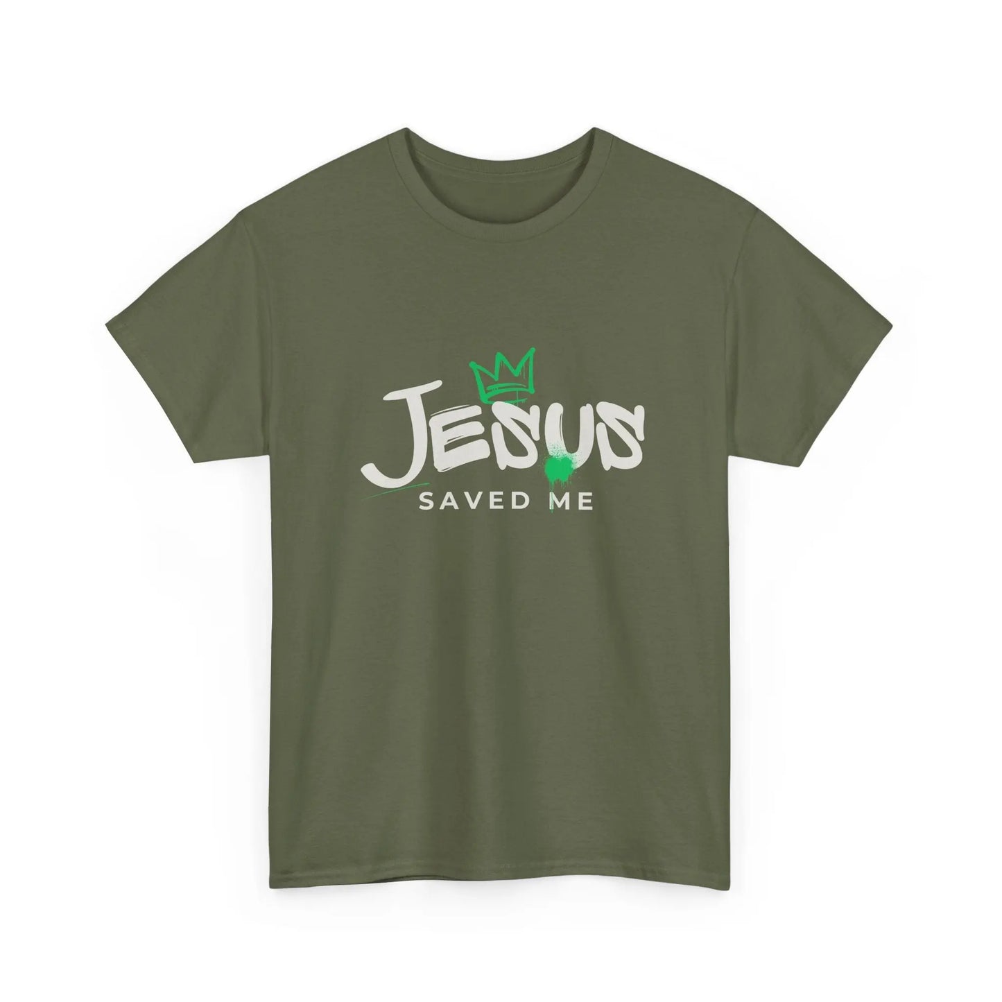 Jesus Saved Me, Christian T-Shirt — Tee with Crown & Heart Graphic Product vendor