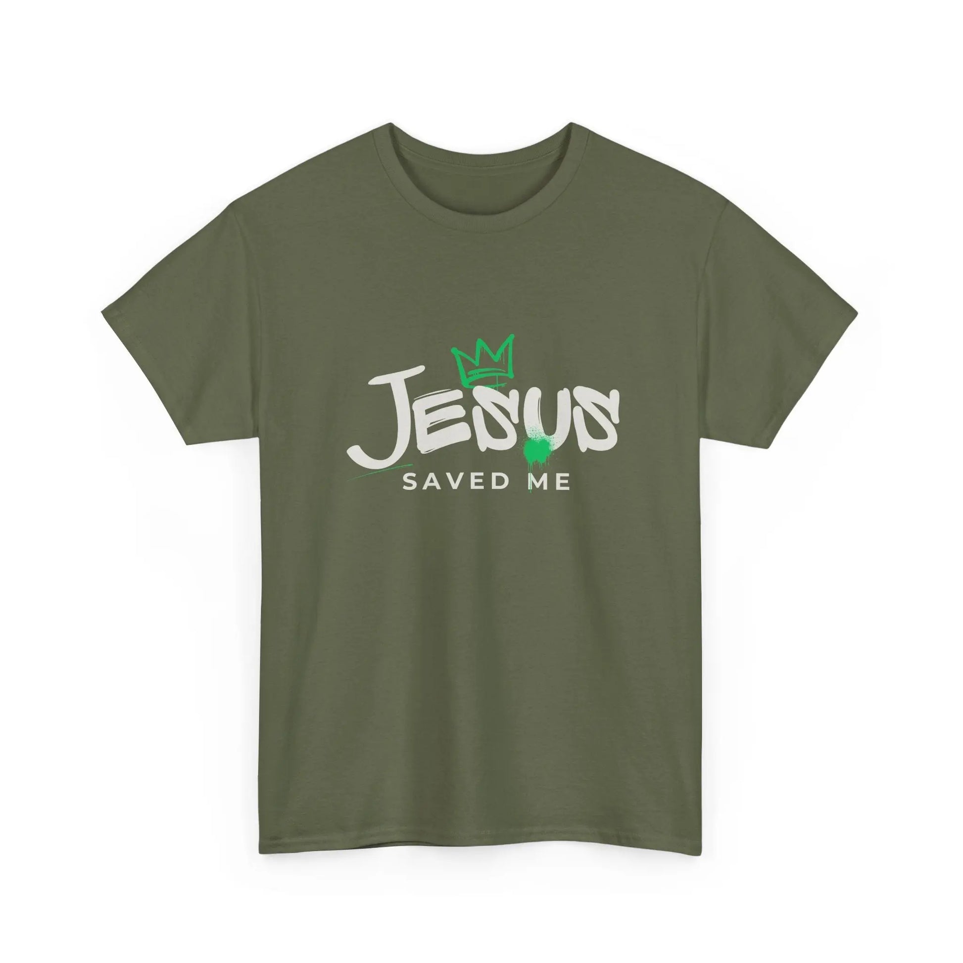Jesus Saved Me, Christian T-Shirt — Tee with Crown & Heart Graphic Product vendor