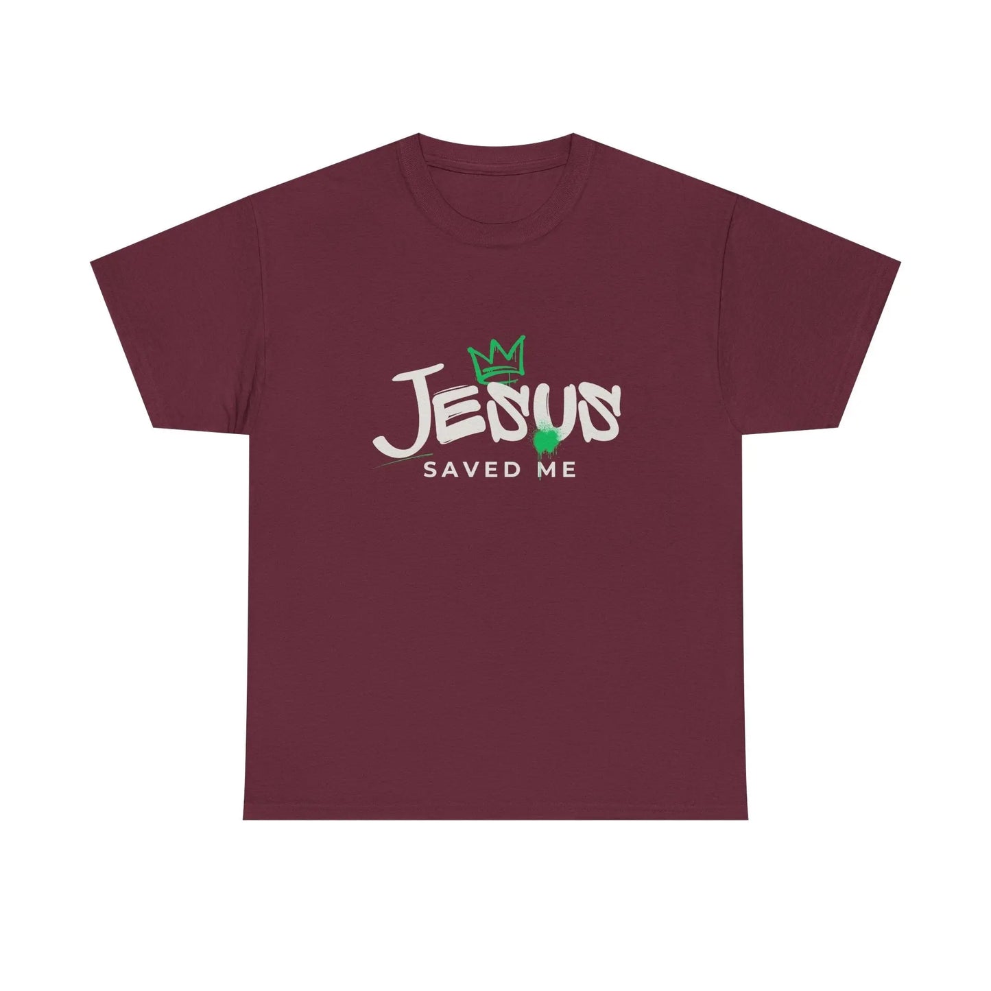Jesus Saved Me, Christian T-Shirt — Tee with Crown & Heart Graphic Product vendor