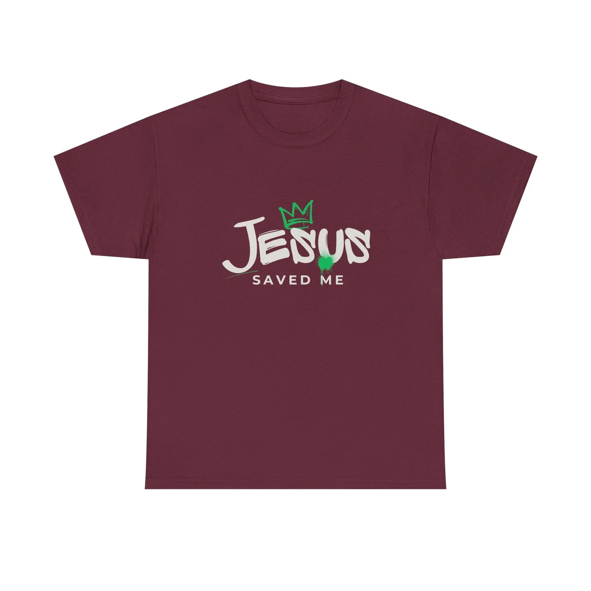 Jesus Saved Me, Christian T-Shirt — Tee with Crown & Heart Graphic Product vendor