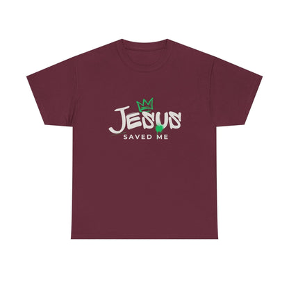 Jesus Saved Me, Christian T-Shirt — Tee with Crown & Heart Graphic Product vendor