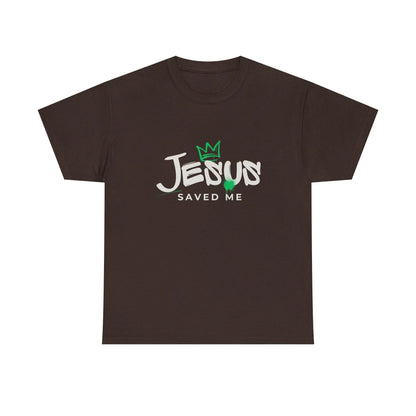 Jesus Saved Me, Christian T-Shirt — Tee with Crown & Heart Graphic Product vendor
