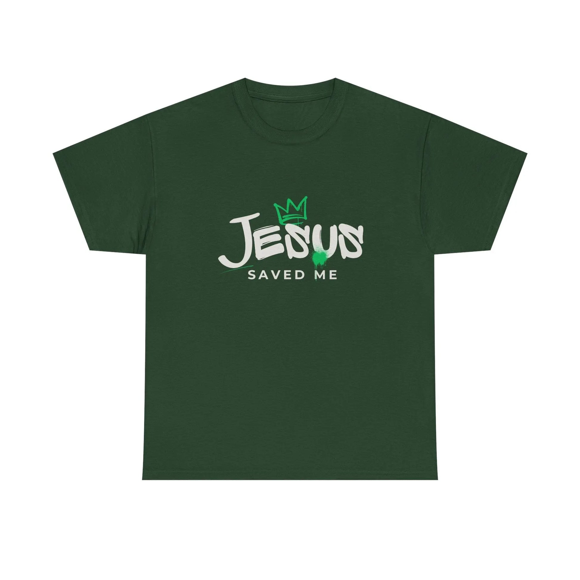 Jesus Saved Me, Christian T-Shirt — Tee with Crown & Heart Graphic Product vendor