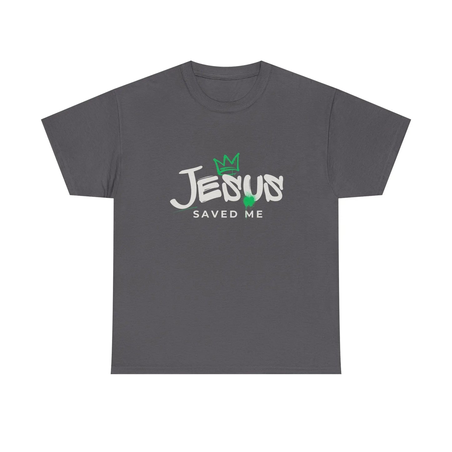 Jesus Saved Me, Christian T-Shirt — Tee with Crown & Heart Graphic Product vendor