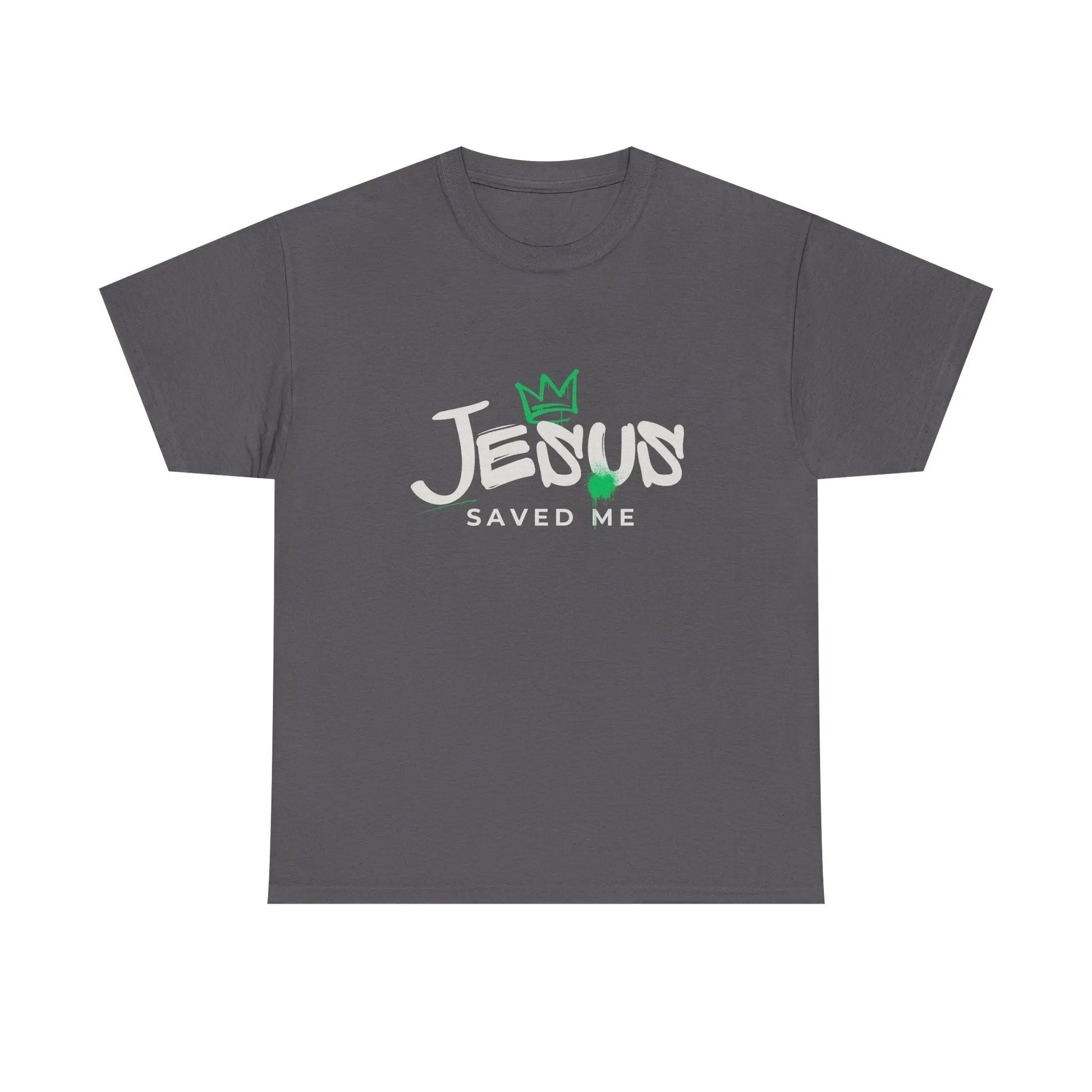 Jesus Saved Me, Christian T-Shirt — Tee with Crown & Heart Graphic Product vendor