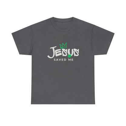 Jesus Saved Me, Christian T-Shirt — Tee with Crown & Heart Graphic Product vendor