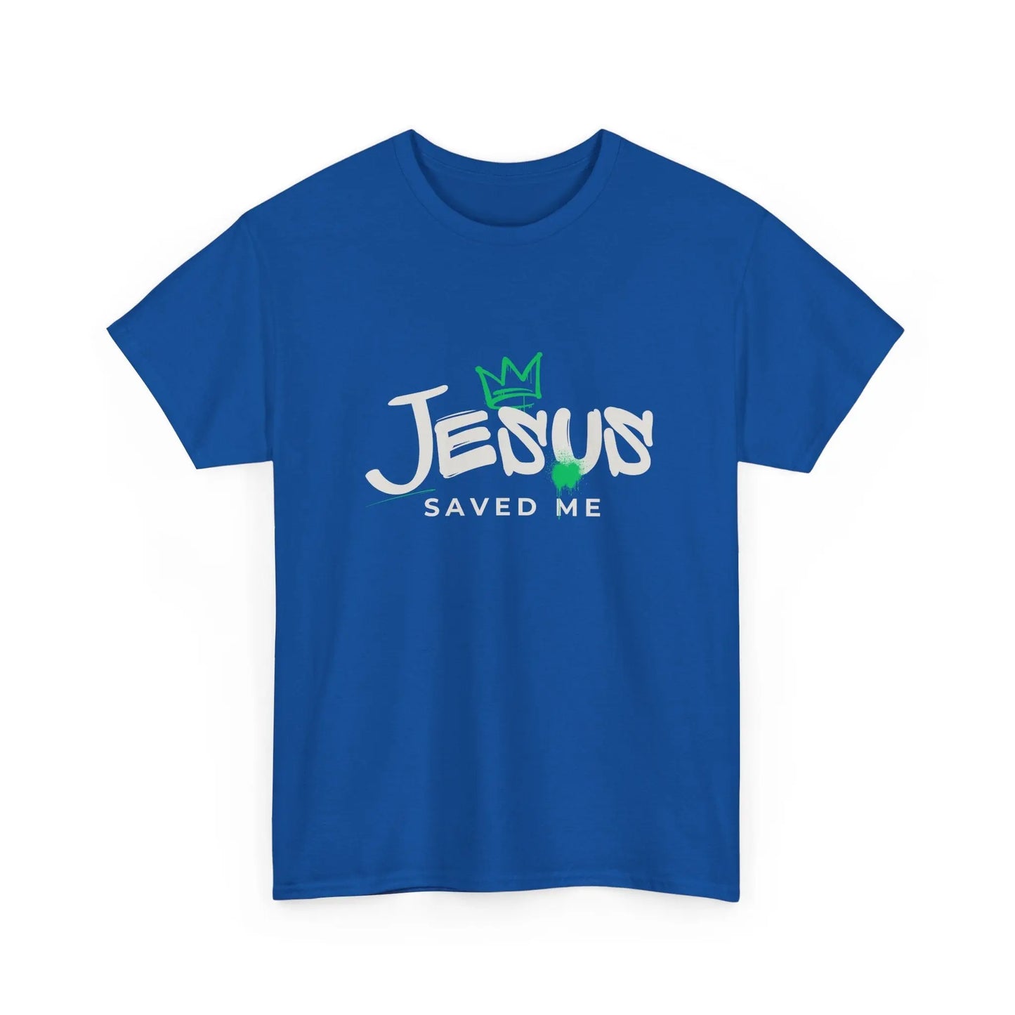 Jesus Saved Me, Christian T-Shirt — Tee with Crown & Heart Graphic Product vendor