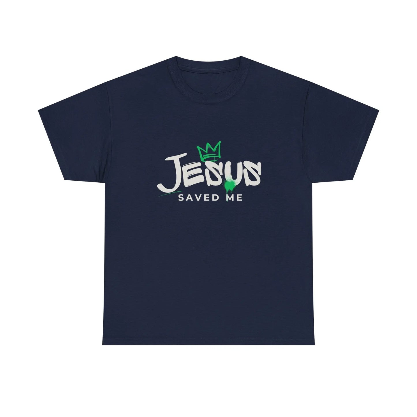 Jesus Saved Me, Christian T-Shirt — Tee with Crown & Heart Graphic Product vendor