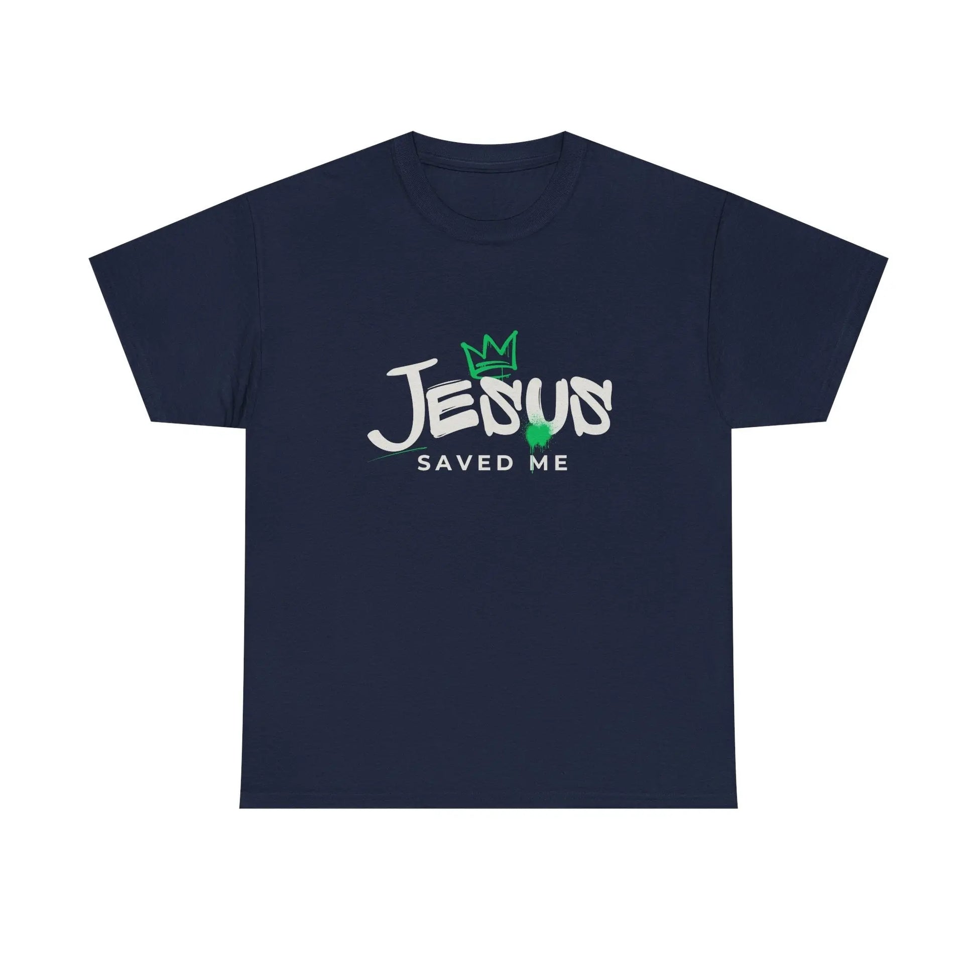 Jesus Saved Me, Christian T-Shirt — Tee with Crown & Heart Graphic Product vendor