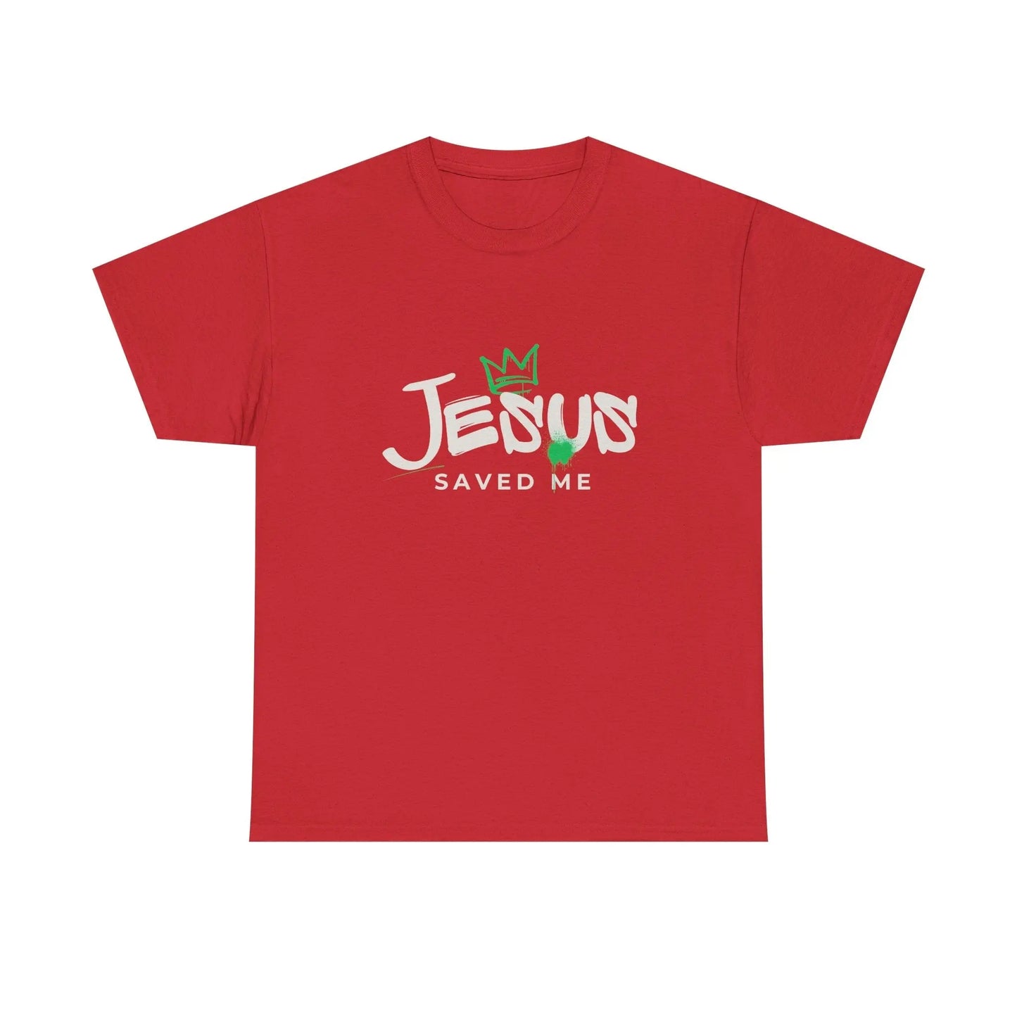 Jesus Saved Me, Christian T-Shirt — Tee with Crown & Heart Graphic Product vendor