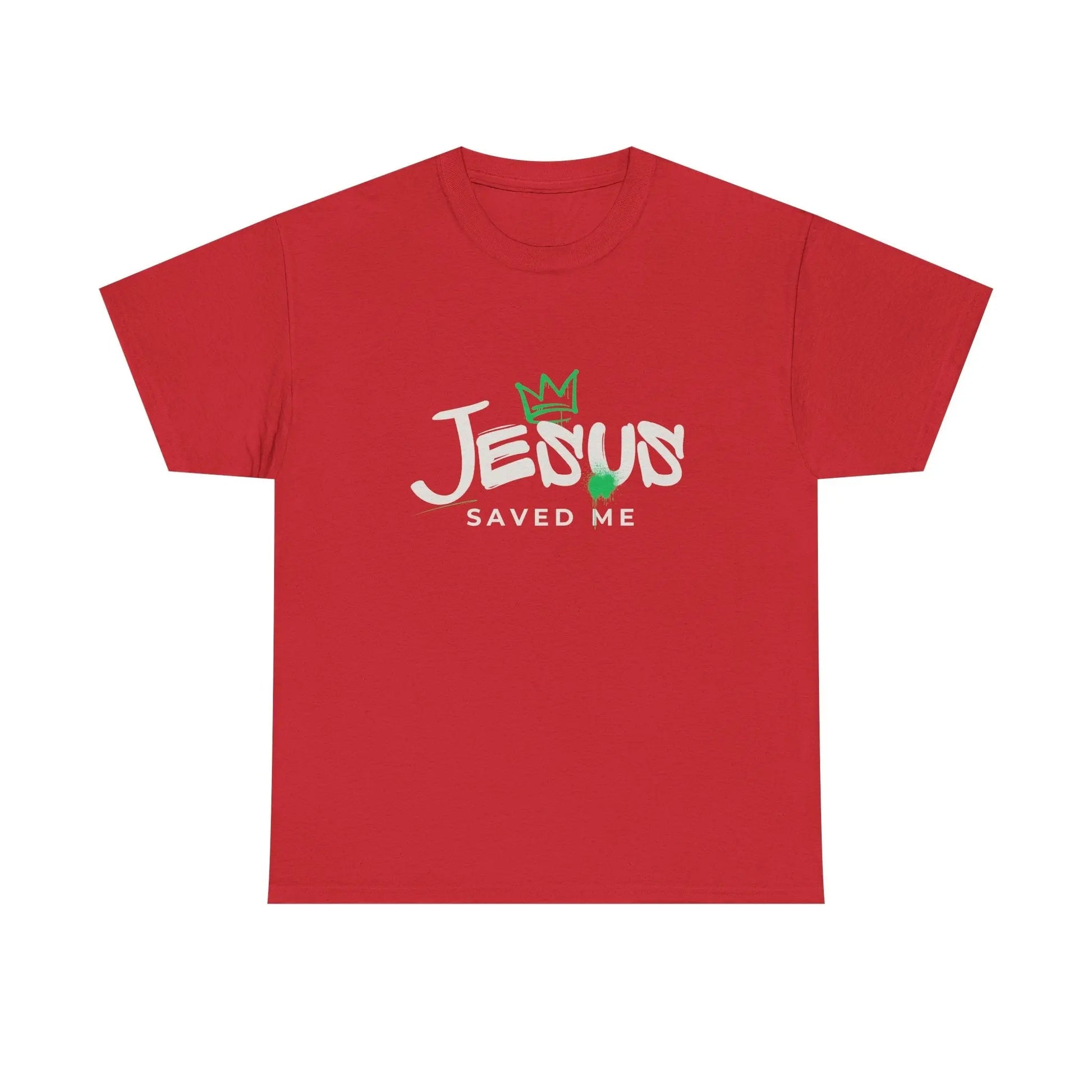 Jesus Saved Me, Christian T-Shirt — Tee with Crown & Heart Graphic Product vendor