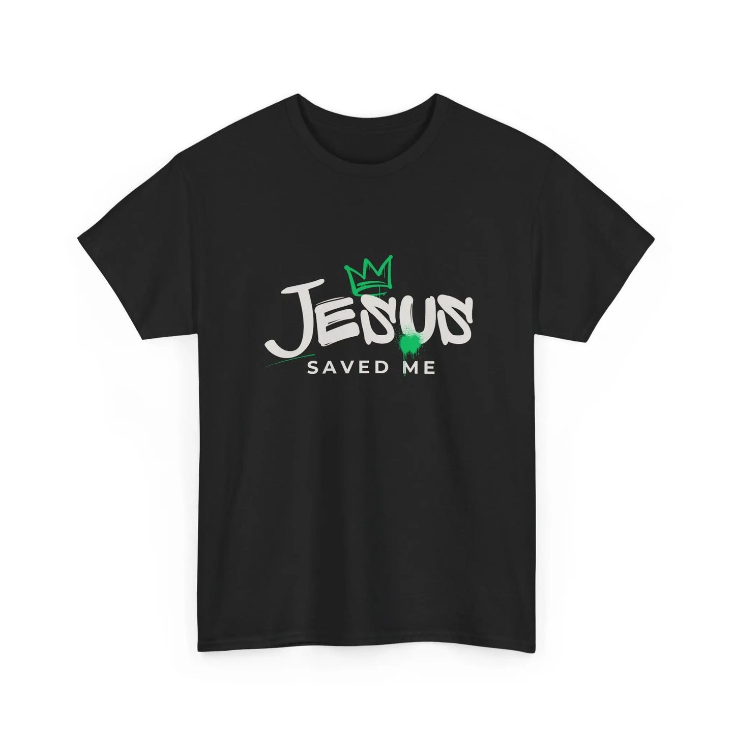 Jesus Saved Me, Christian T-Shirt — Tee with Crown & Heart Graphic Product vendor