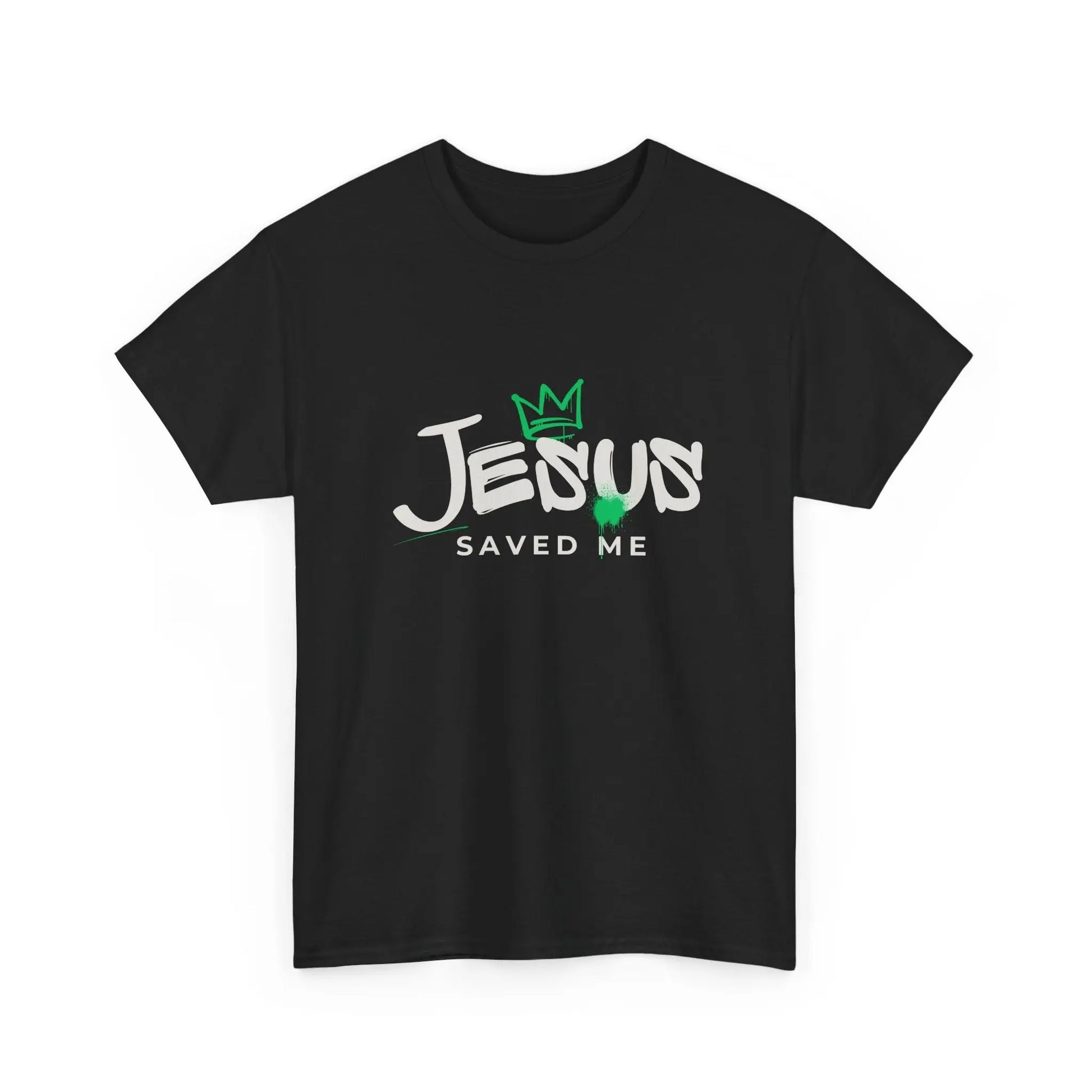 Jesus Saved Me, Christian T-Shirt — Tee with Crown & Heart Graphic Product vendor