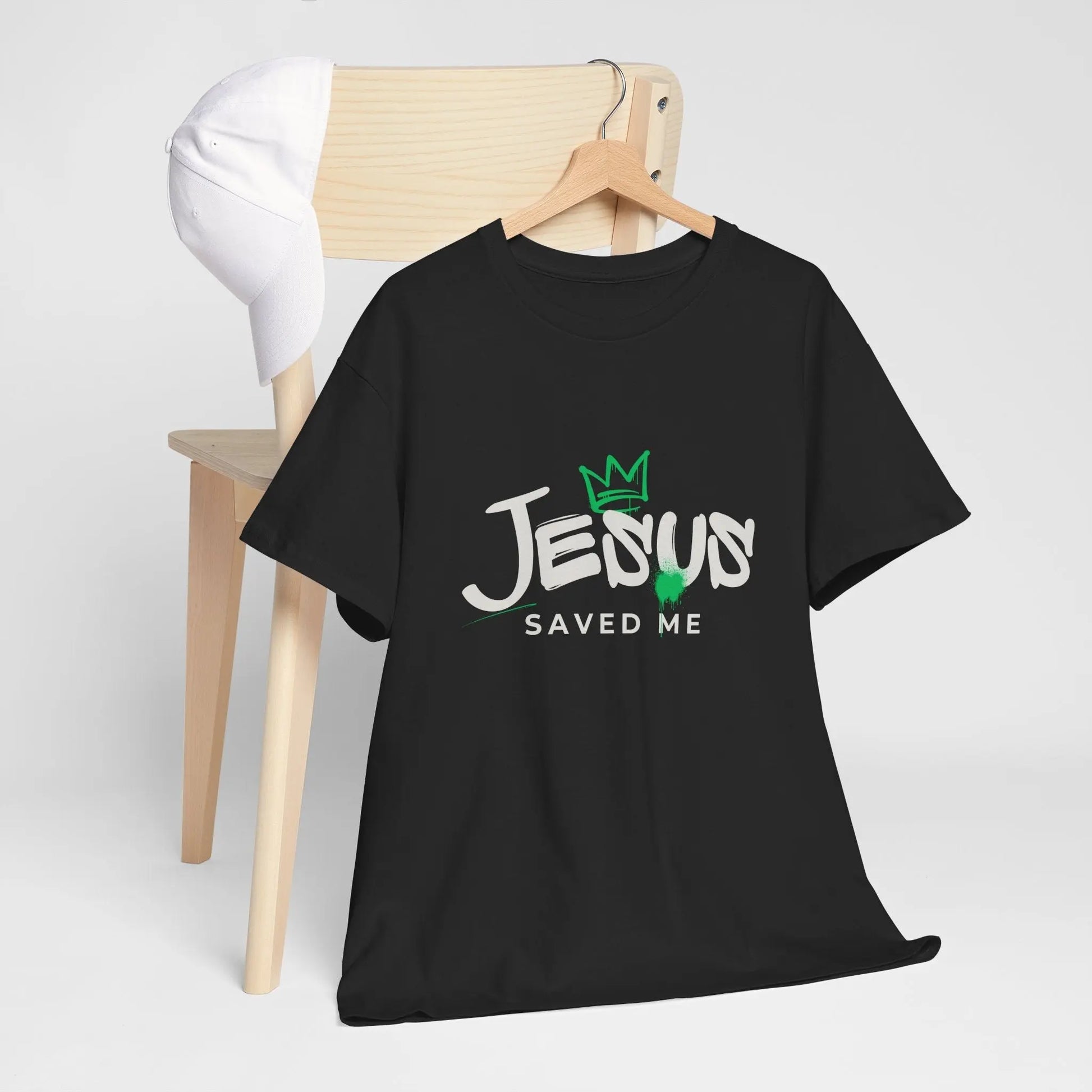 Jesus Saved Me, Christian T-Shirt — Tee with Crown & Heart Graphic Product vendor
