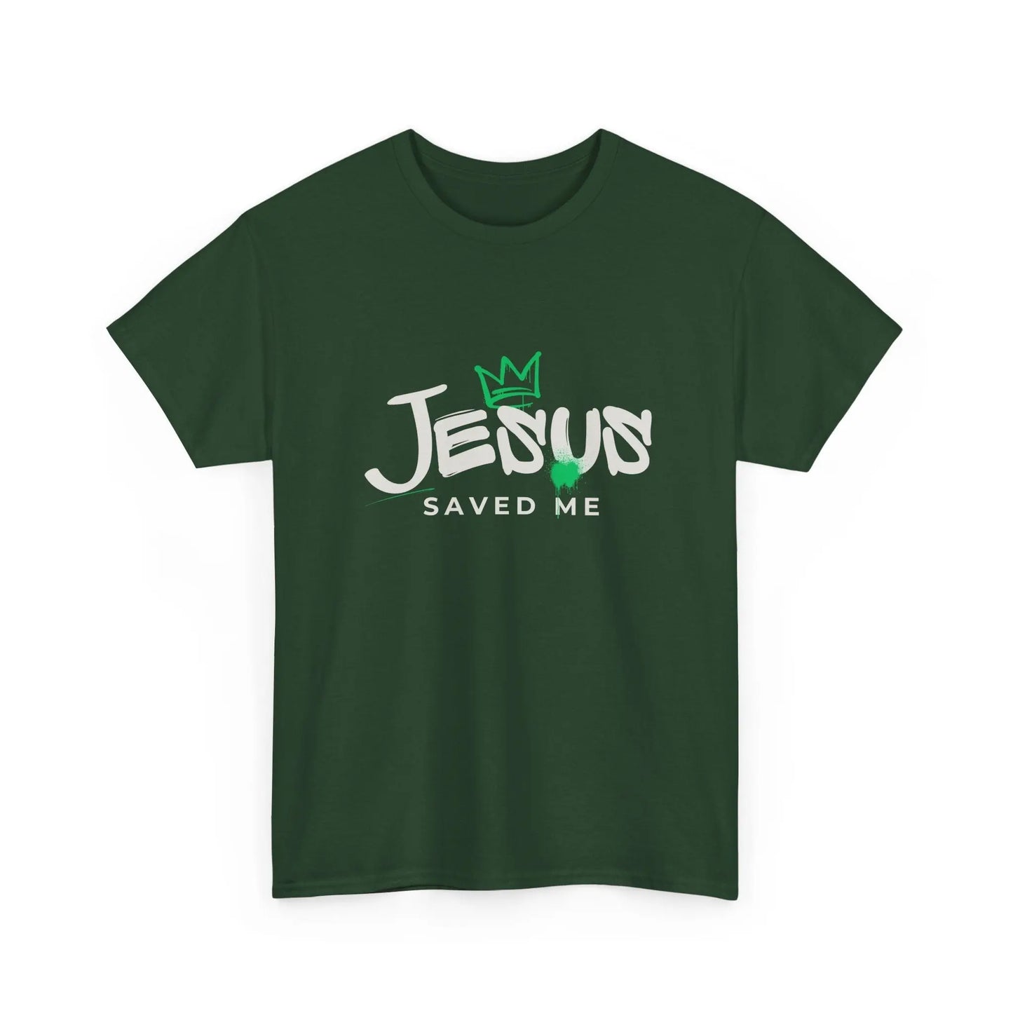 Jesus Saved Me, Christian T-Shirt — Tee with Crown & Heart Graphic Product vendor