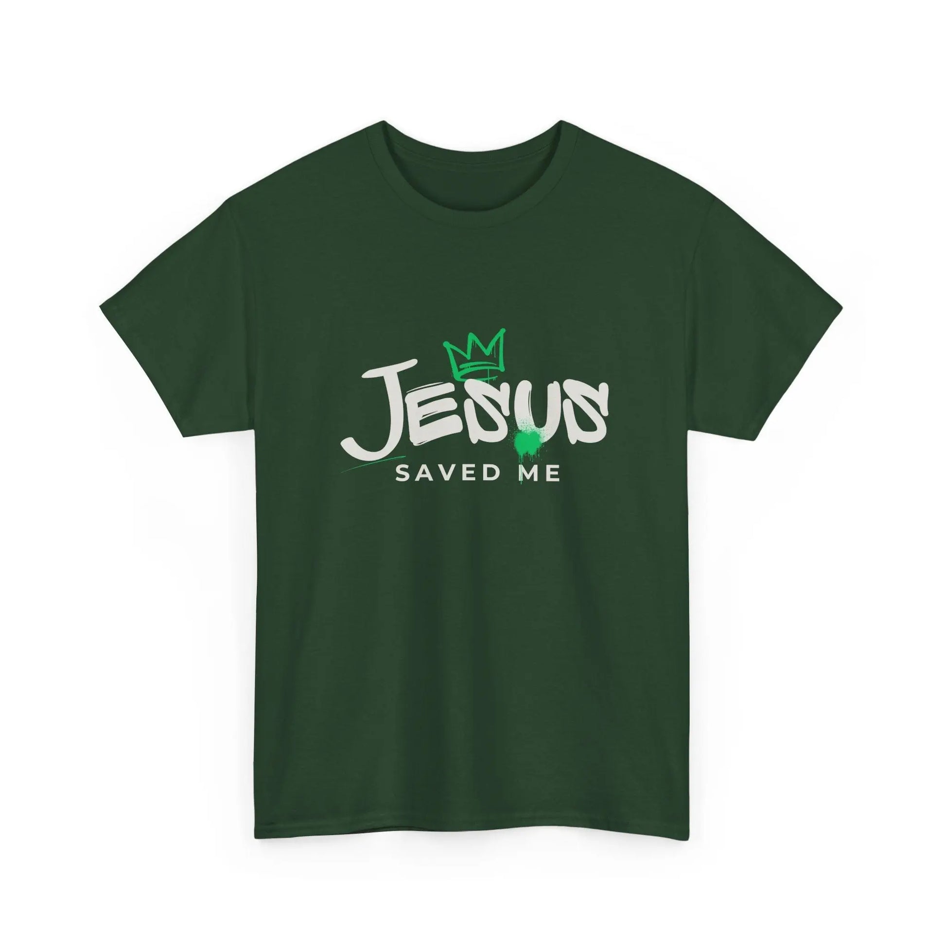 Jesus Saved Me, Christian T-Shirt — Tee with Crown & Heart Graphic Product vendor