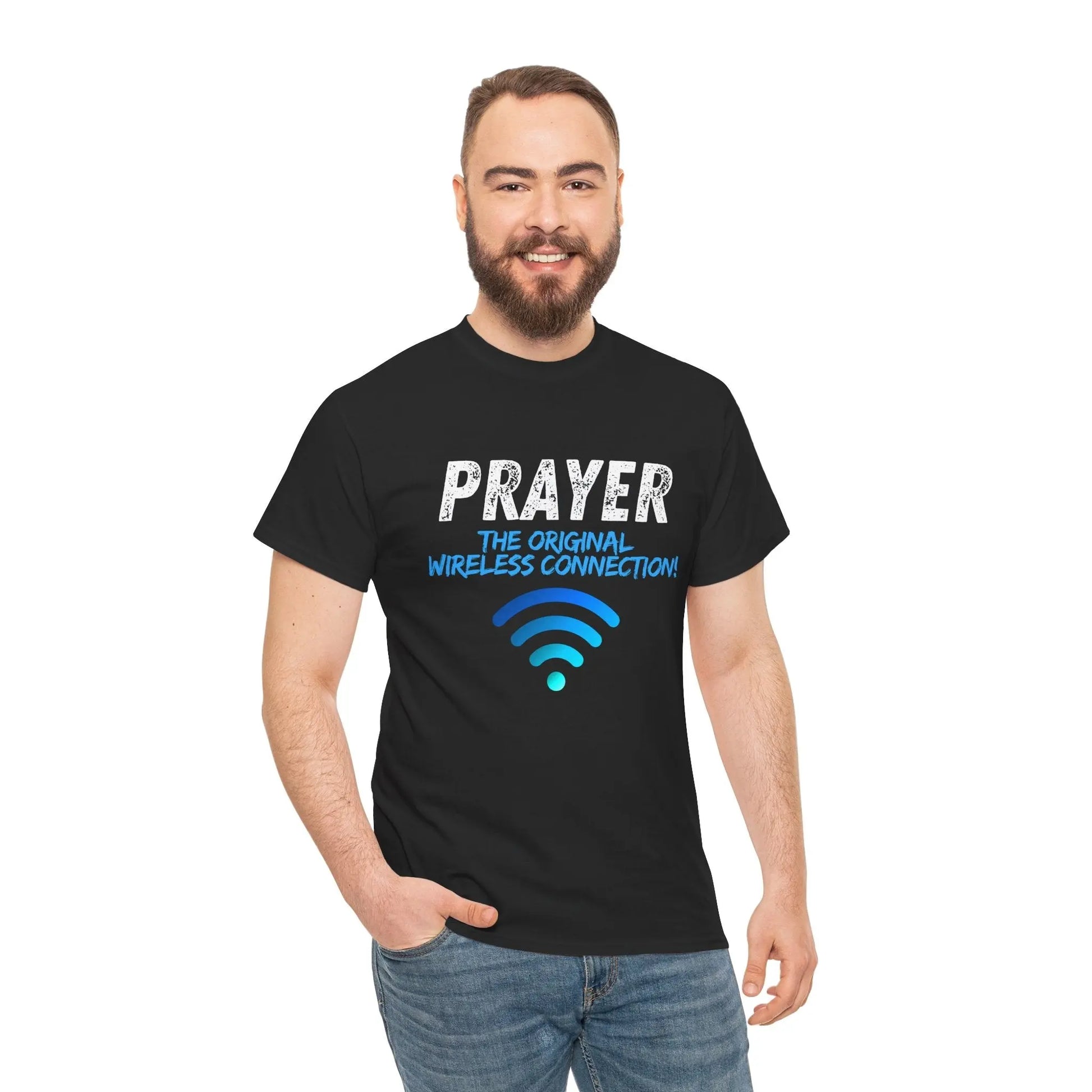 Prayer The Original Wireless Connection, Heavy Cotton T Shirt Product vendor