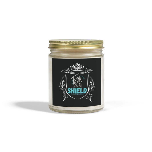 Scented Candles, Faith is my Shield Candle, Coconut Apricot Wax, Christian Decor, Christian Gifts, Inspirational Gift, Hand Poured Product vendor