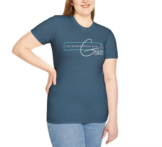 The World Needs More Grace Tshirt, Believer Gifts, Faith based Shirt, Comfy Tshirt, Gender Neutral, Softstyle T Shirt Product vendor