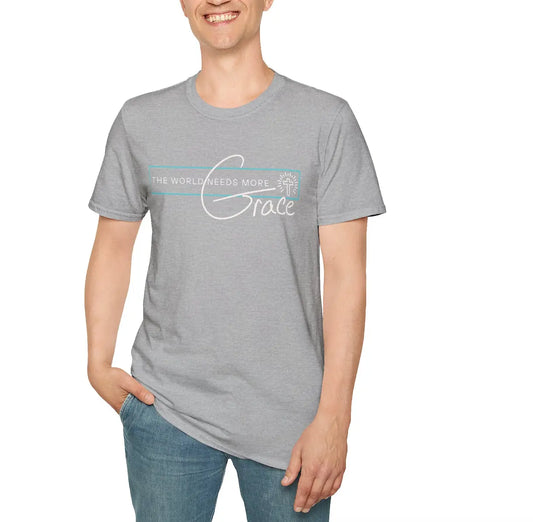 The World Needs More Grace Tshirt, Comfy Gifts, Comfortable Tshirt, Believer gifts, Tee, Gender Neutral, Softstyle T Shirt Product vendor